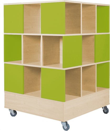 Foxis 33 kubuskast 3 niveaus - B900 x D900 x H1320 mm - ahorn-avocadogroen