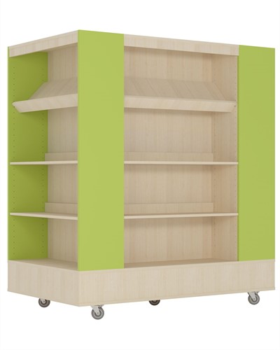 Foxis Island boekenkast 4-zijdig XL - B900 x D1500 x H1660 mm - ahorn-avocadogroen