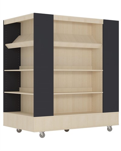 Foxis Island boekenkast 4-zijdig XL - B900 x D1500 x H1660 mm - ahorn-antracietgrijs