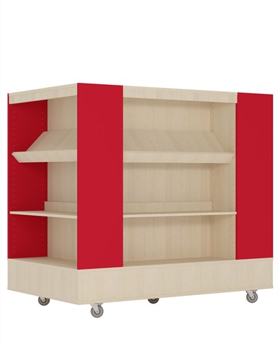 Foxis Island boekenkast 4-zijdig XL - B900 x D1500 x H1340 mm - ahorn-rood