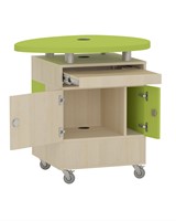 Foxis uitleenbalie plectrum B600 - top Ø950 x D600 x H900 mm - ahorn-avocadogroen-2