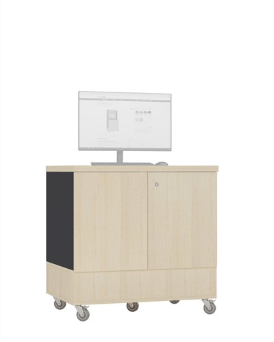 Foxis uitleenbalie tafelmodel - B900 x D600 x H900 mm - ahorn-antracietgrijs