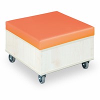 Foxis selle petit avec coussin L600 x P600 x H380 mm - hêtre-orange