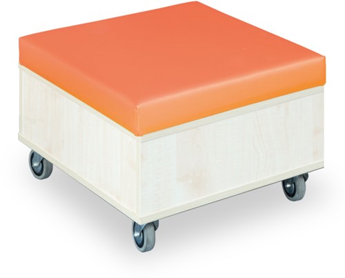 Foxis zitelement klein met kussen - B600 x D600 x H380 mm - beuken-oranje