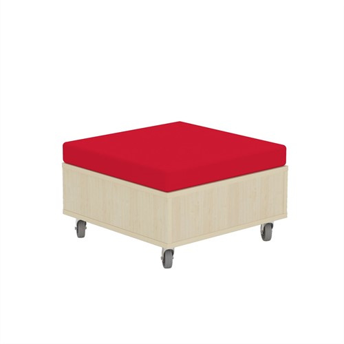 Foxis zitelement klein met kussen - B600 x D600 x H380 mm - ahorn-rood