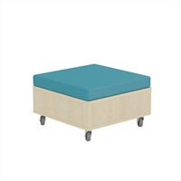 Foxis zitelement klein met kussen - B600 x D600 x H380 mm - ahorn-turqouise blauw