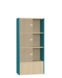 Kiosk Wall Slim L - Érable-bleu turquoise