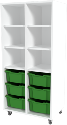 Storix Armoire à tiroirs/compartiment L6 blanc, B710 x H1458 x D465 mm - tiroirs vert