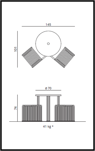 Octopus ronde picknick tafel met 2 stoelen-2