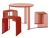 Octopus ronde picknick tafel met 3 stoelen - Geel (GI)