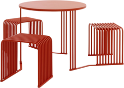 Table de pique-nique ronde Octopus avec 3 chaises