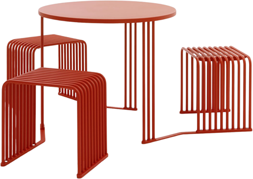 Table de pique-nique ronde Octopus avec 3 chaises