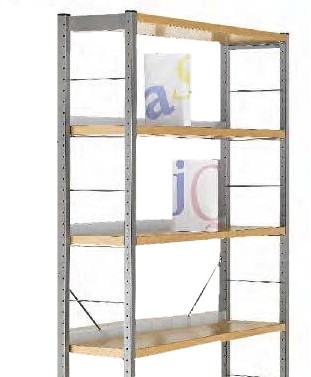 Oslo wand aanbouw (R.7/2) - 6x legbord metaal - H2000xB900xD275 mm - decor 2