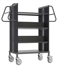 Boekenwagen StaalQar sorteerplank Grafietgrijs/antracietgrijs, 1x sorteer 4x legger