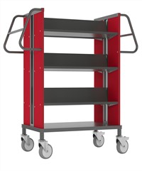 Chariot à livre SteelQar Graphite gris/rouge 6x couche d’acier