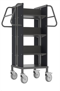 Chariot à livres Kompak SteelQar Graphite gris/gris anthracite 6x étagère en acier