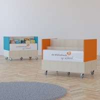 Foxis browserkast dubbelzijdig - B900 x D600 x H700 mm - ahorn-oranje-1