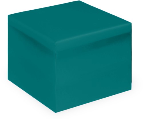 Vierkante poef klein B400 x D400 x H400 mm - turquoise blauw