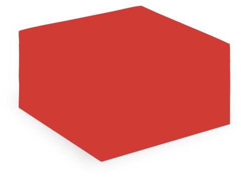 Vierkante poef groot B600 x D400 x H600 mm - rood