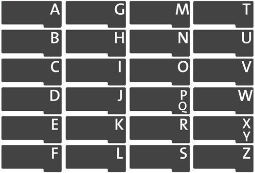 Tableau d'alphabet L, gris foncé-3