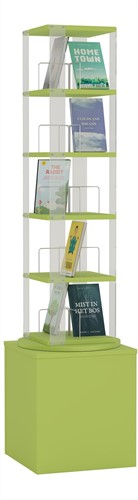 Media carrousel 1x - 5 niveaus + hoge basis - avocadogroen