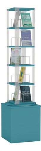 Media carrousel 1x - 5 niveaus + hoge basis - turqouise blauw