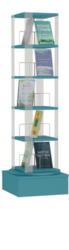 Media carrousel 1x - 5 niveaus + lage basis - turqouise blauw