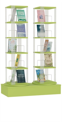 Media carrousel 2x - 5 niveaus + lage basis - avocadogroen