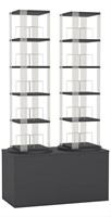 Carrousel média 2x - 5 niveaux + base haute - gris anthracite-2
