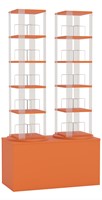 Media carrousel 2x - 5 niveaus + hoge basis - oranje-2