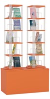 Media carrousel 2x - 5 niveaus + hoge basis - oranje