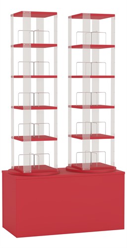 Carrousel média 2x - 5 niveaux + base haute - rouge-2