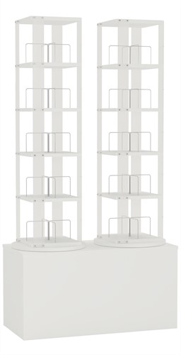 Carrousel média 2x - 5 niveaux + base haute - blanc-2