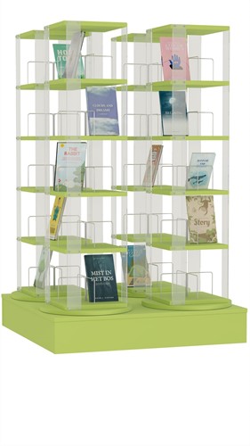 Media carrousel 4x - 5 niveaus + lage basis - avocadogroen