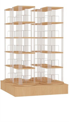 Draaiende Boekencarrousel met Quadruple Toren en Lage Basis -2
