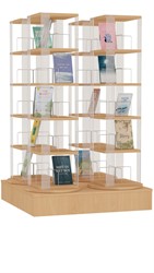 Draaiende Boekencarrousel met Quadruple Toren en Lage Basis 