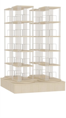 Carrousel multimédia 4x - 5 niveaux + base basse - érable-2